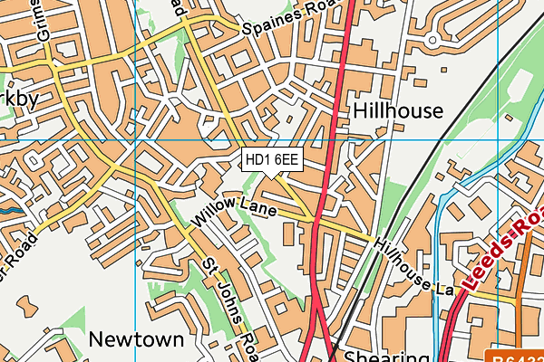 HD1 6EE map - OS VectorMap District (Ordnance Survey)