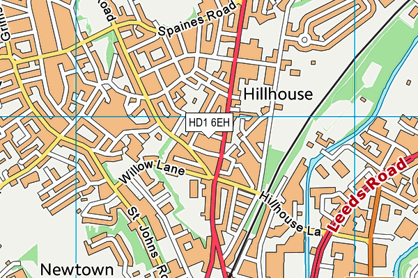 HD1 6EH map - OS VectorMap District (Ordnance Survey)