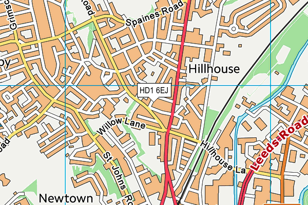 HD1 6EJ map - OS VectorMap District (Ordnance Survey)