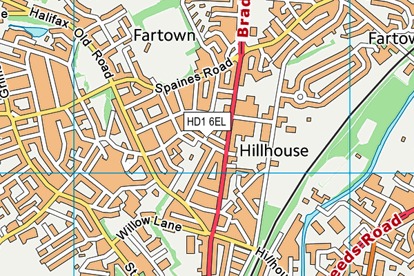 HD1 6EL map - OS VectorMap District (Ordnance Survey)