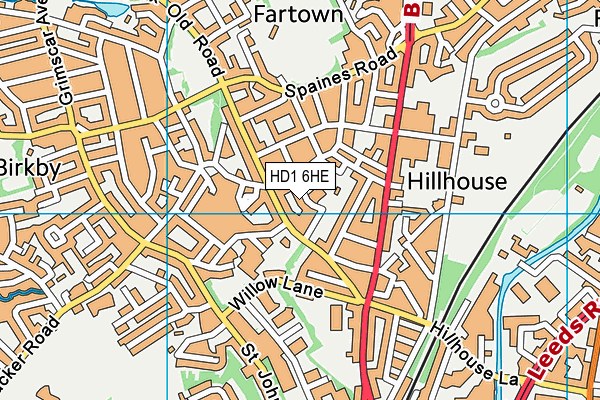 Birkby Junior School map (HD1 6HE) - OS VectorMap District (Ordnance Survey)