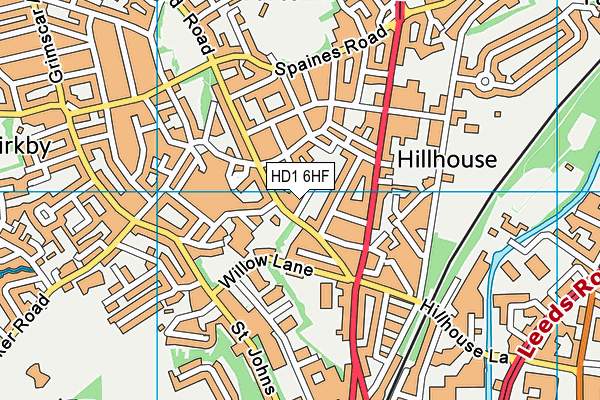 HD1 6HF map - OS VectorMap District (Ordnance Survey)