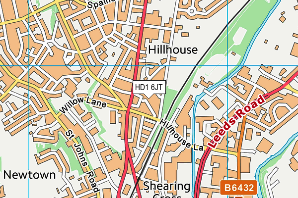 HD1 6JT map - OS VectorMap District (Ordnance Survey)