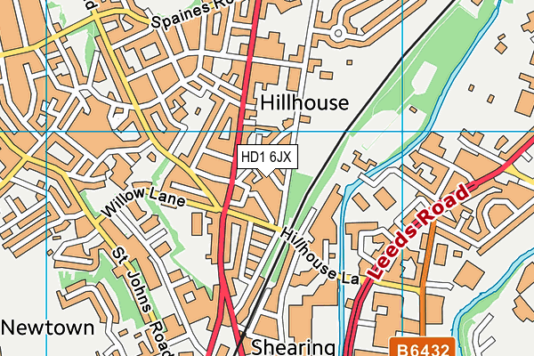 HD1 6JX map - OS VectorMap District (Ordnance Survey)