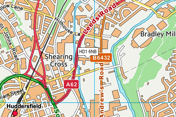 HD1 6NB map - OS VectorMap District (Ordnance Survey)