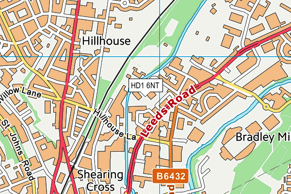 HD1 6NT map - OS VectorMap District (Ordnance Survey)