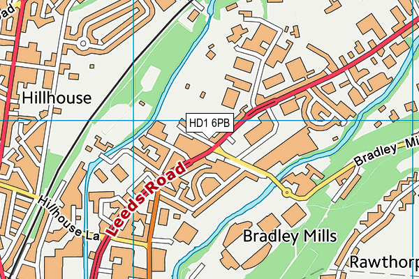 Bradley Mills Cricket And Bowling Club map (HD1 6PB) - OS VectorMap District (Ordnance Survey)