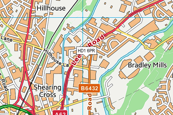 HD1 6PR map - OS VectorMap District (Ordnance Survey)