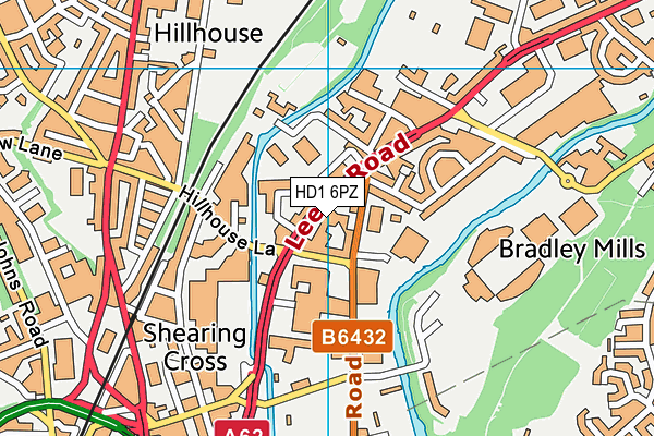 HD1 6PZ map - OS VectorMap District (Ordnance Survey)