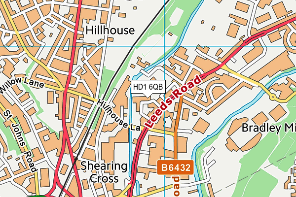 HD1 6QB map - OS VectorMap District (Ordnance Survey)