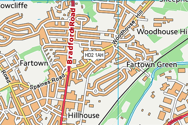 HD2 1AH map - OS VectorMap District (Ordnance Survey)