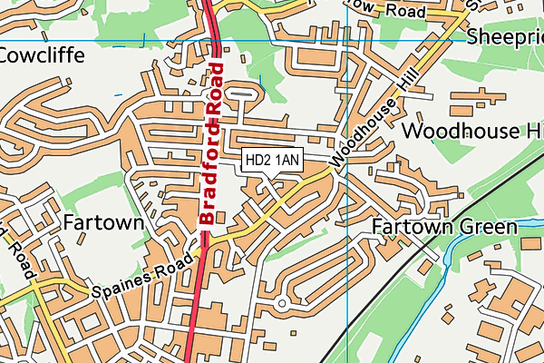 HD2 1AN map - OS VectorMap District (Ordnance Survey)