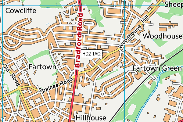 HD2 1AQ map - OS VectorMap District (Ordnance Survey)