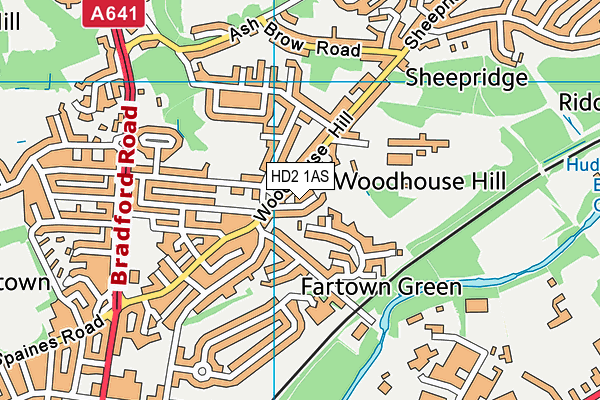 HD2 1AS map - OS VectorMap District (Ordnance Survey)