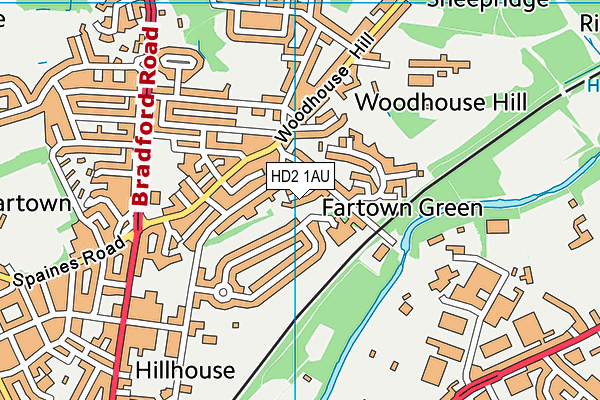 HD2 1AU map - OS VectorMap District (Ordnance Survey)