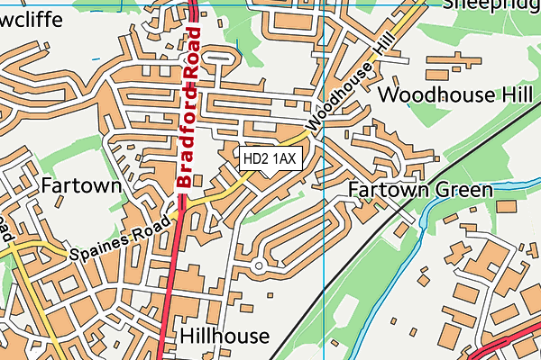 HD2 1AX map - OS VectorMap District (Ordnance Survey)