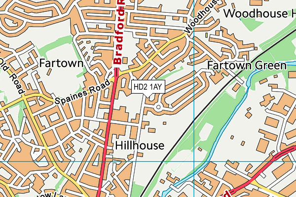 HD2 1AY map - OS VectorMap District (Ordnance Survey)