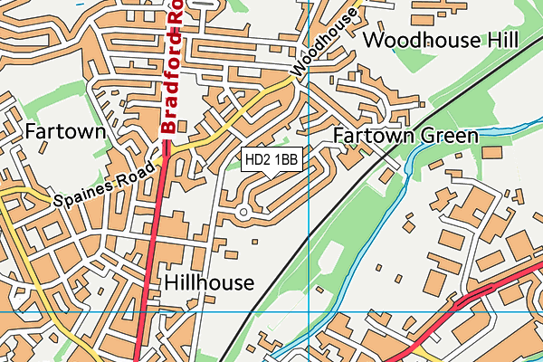 HD2 1BB map - OS VectorMap District (Ordnance Survey)