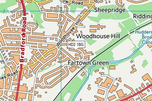 HD2 1BG map - OS VectorMap District (Ordnance Survey)