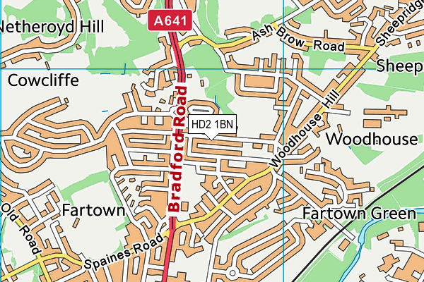 HD2 1BN map - OS VectorMap District (Ordnance Survey)