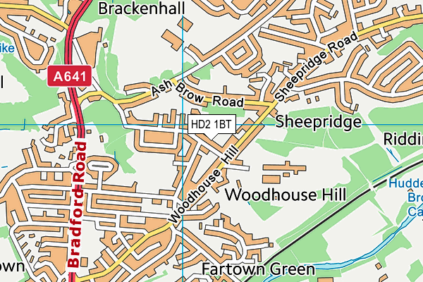 HD2 1BT map - OS VectorMap District (Ordnance Survey)