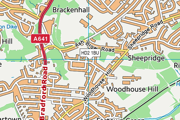 HD2 1BU map - OS VectorMap District (Ordnance Survey)