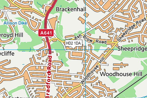 HD2 1DA map - OS VectorMap District (Ordnance Survey)