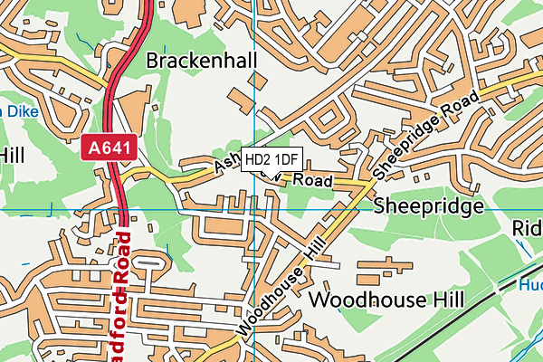 HD2 1DF map - OS VectorMap District (Ordnance Survey)