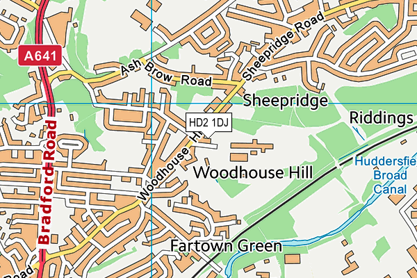 North Huddersfield Trust School map (HD2 1DJ) - OS VectorMap District (Ordnance Survey)