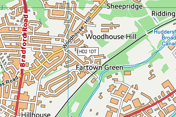 HD2 1DT map - OS VectorMap District (Ordnance Survey)