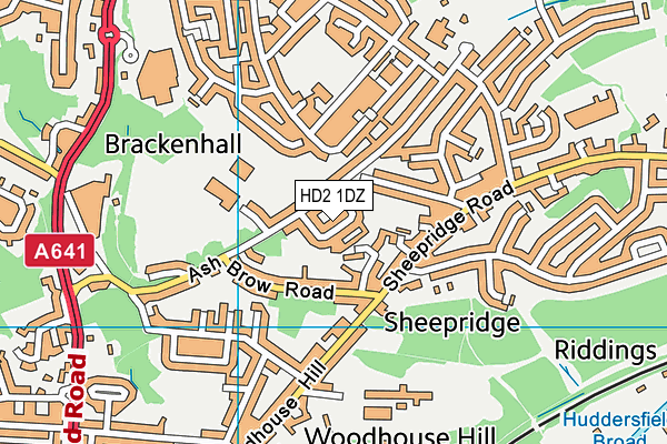 HD2 1DZ map - OS VectorMap District (Ordnance Survey)