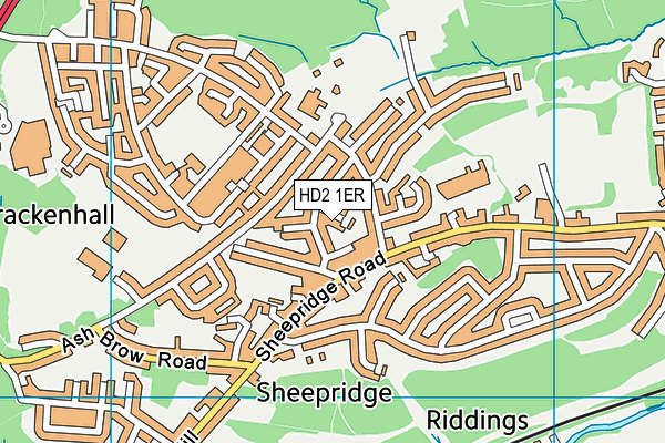 HD2 1ER map - OS VectorMap District (Ordnance Survey)