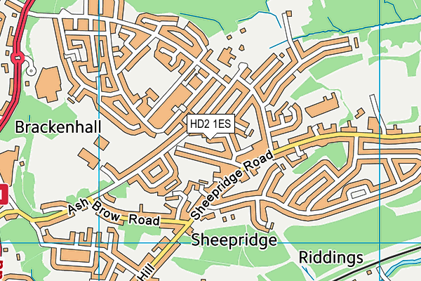 HD2 1ES map - OS VectorMap District (Ordnance Survey)