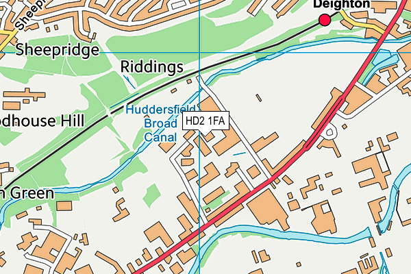 HD2 1FA map - OS VectorMap District (Ordnance Survey)