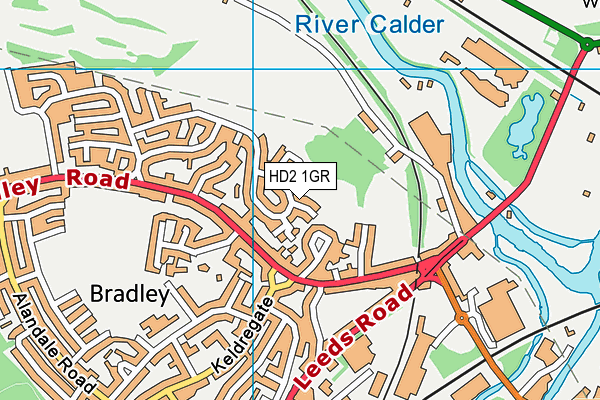 HD2 1GR map - OS VectorMap District (Ordnance Survey)