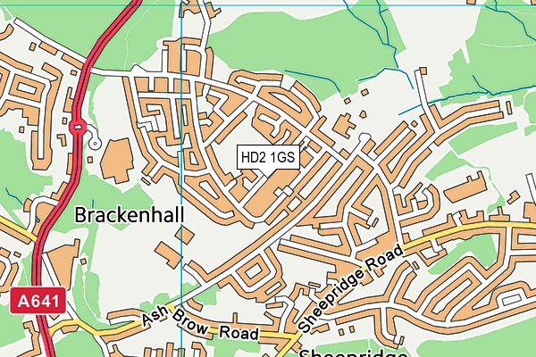 Northfield Hall map (HD2 1GS) - OS VectorMap District (Ordnance Survey)