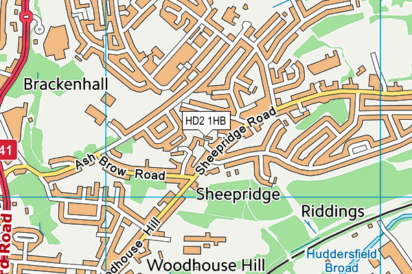 HD2 1HB map - OS VectorMap District (Ordnance Survey)