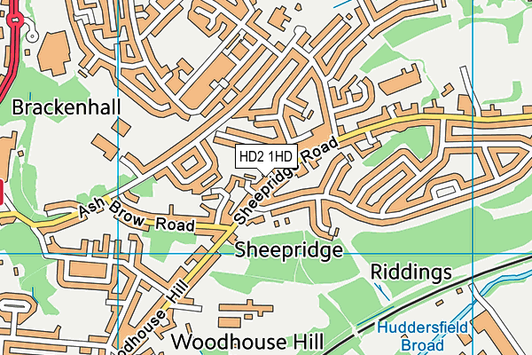 HD2 1HD map - OS VectorMap District (Ordnance Survey)