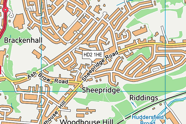 HD2 1HE map - OS VectorMap District (Ordnance Survey)