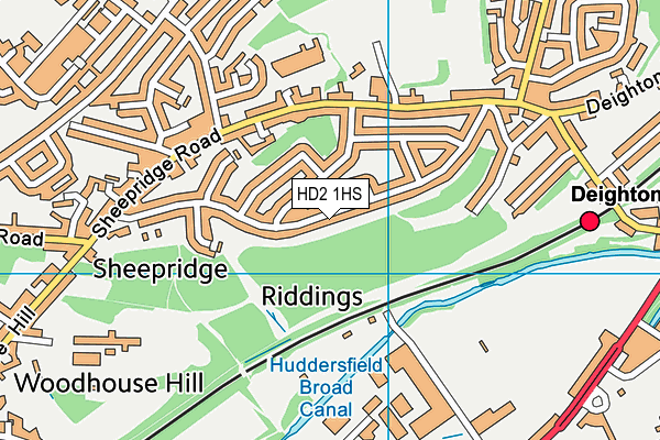 HD2 1HS map - OS VectorMap District (Ordnance Survey)