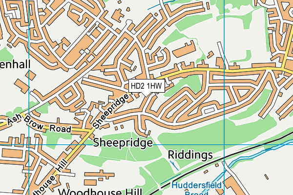 HD2 1HW map - OS VectorMap District (Ordnance Survey)