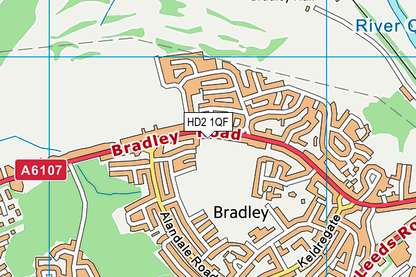 HD2 1QF map - OS VectorMap District (Ordnance Survey)