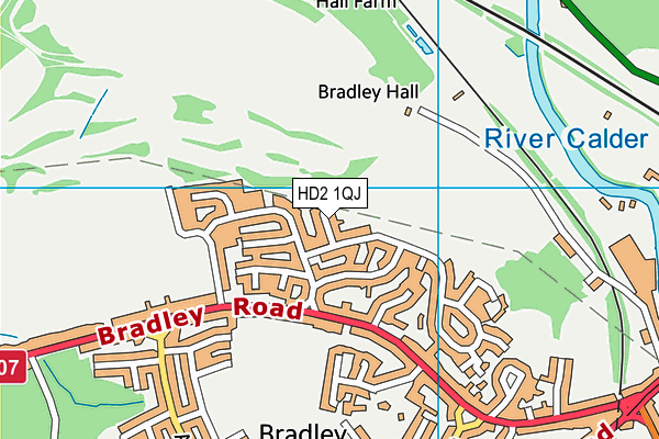 HD2 1QJ map - OS VectorMap District (Ordnance Survey)