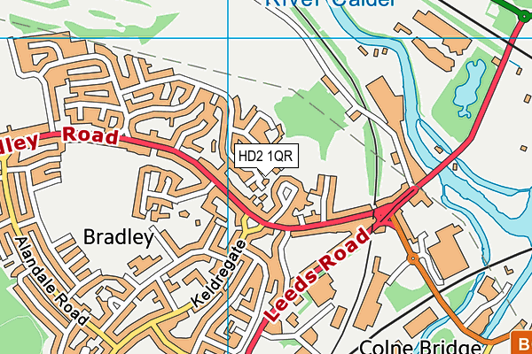 HD2 1QR map - OS VectorMap District (Ordnance Survey)