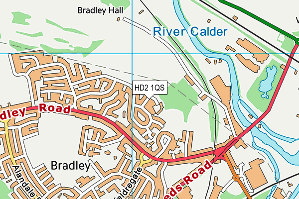 HD2 1QS map - OS VectorMap District (Ordnance Survey)