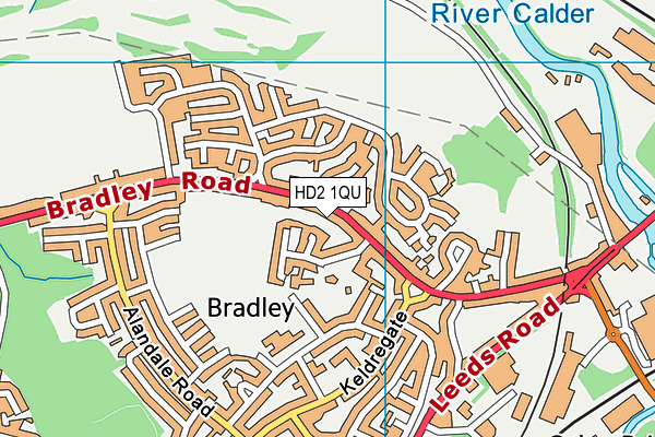 HD2 1QU map - OS VectorMap District (Ordnance Survey)