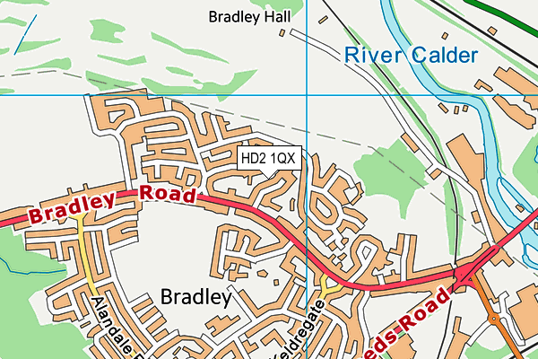 HD2 1QX map - OS VectorMap District (Ordnance Survey)