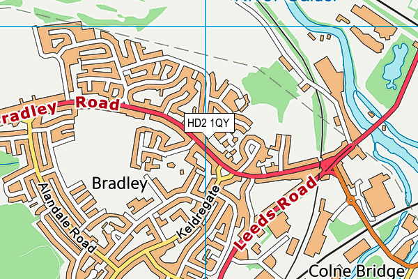 HD2 1QY map - OS VectorMap District (Ordnance Survey)