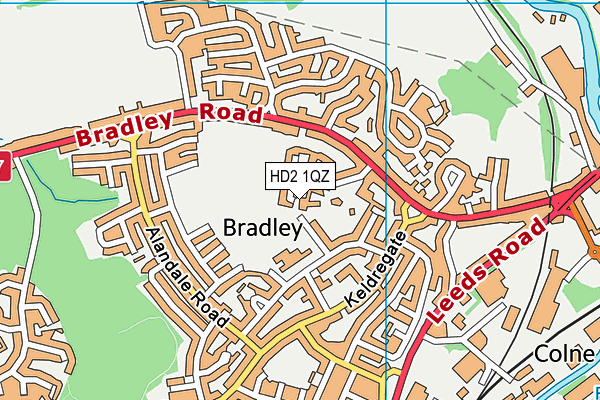 HD2 1QZ map - OS VectorMap District (Ordnance Survey)