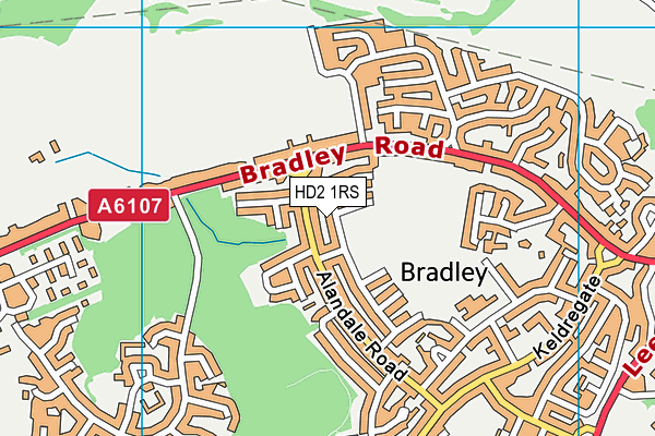 Bradley Park map (HD2 1RS) - OS VectorMap District (Ordnance Survey)